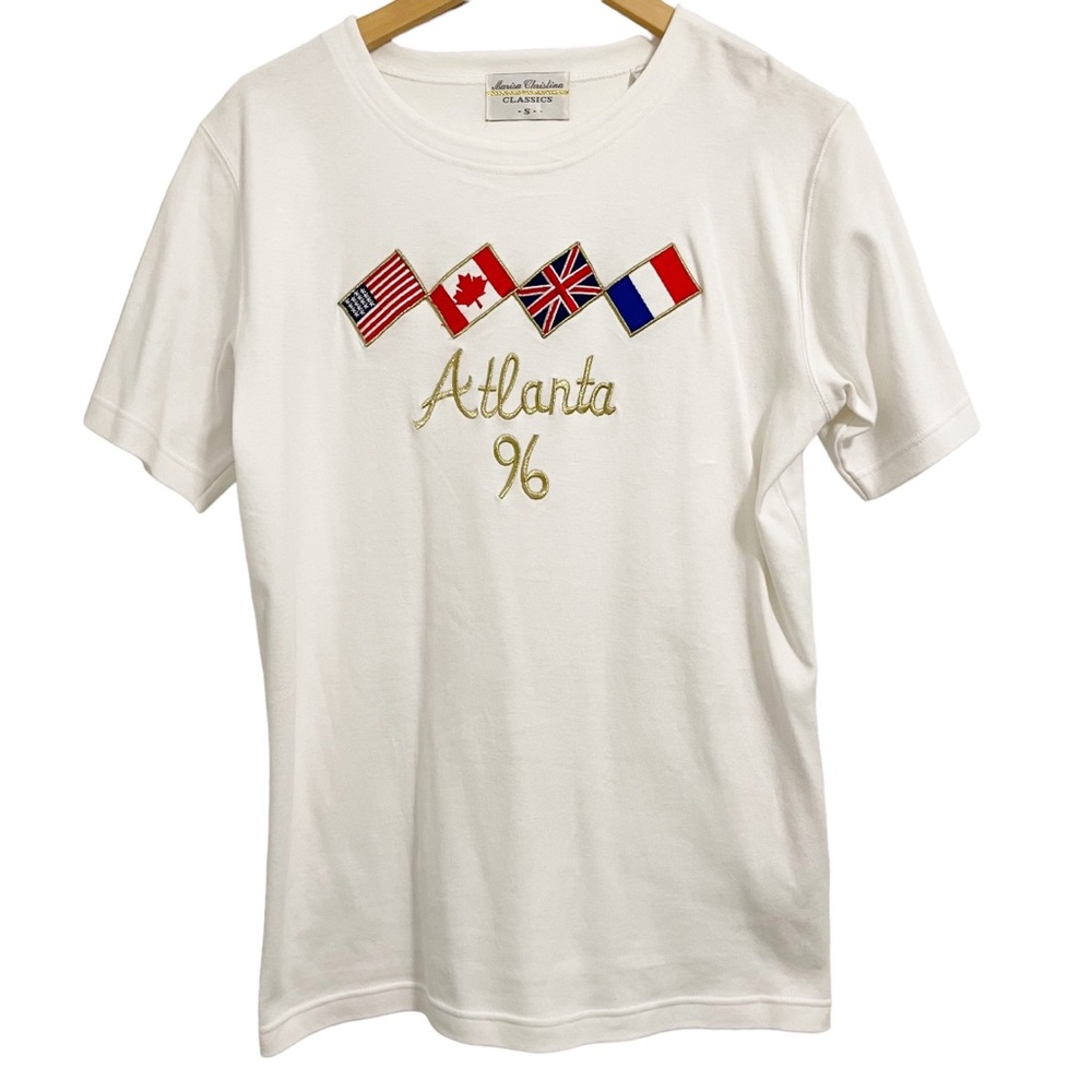 Vintage Atlanta 96 Olympics Flag US  Canada UK France Top Oversized Small